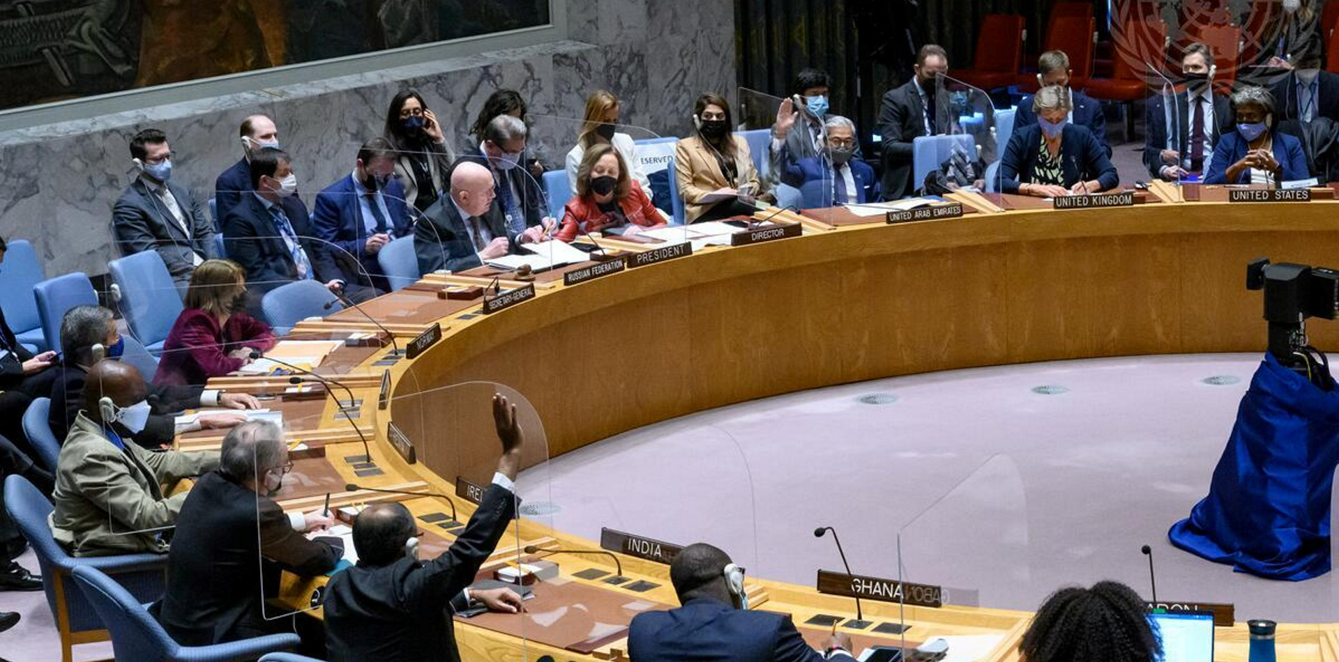 Fra et møte i Sikkerhetsrådet i FN om situasjonen i Ukraina. Foto: UN Photo/Loey Felipe