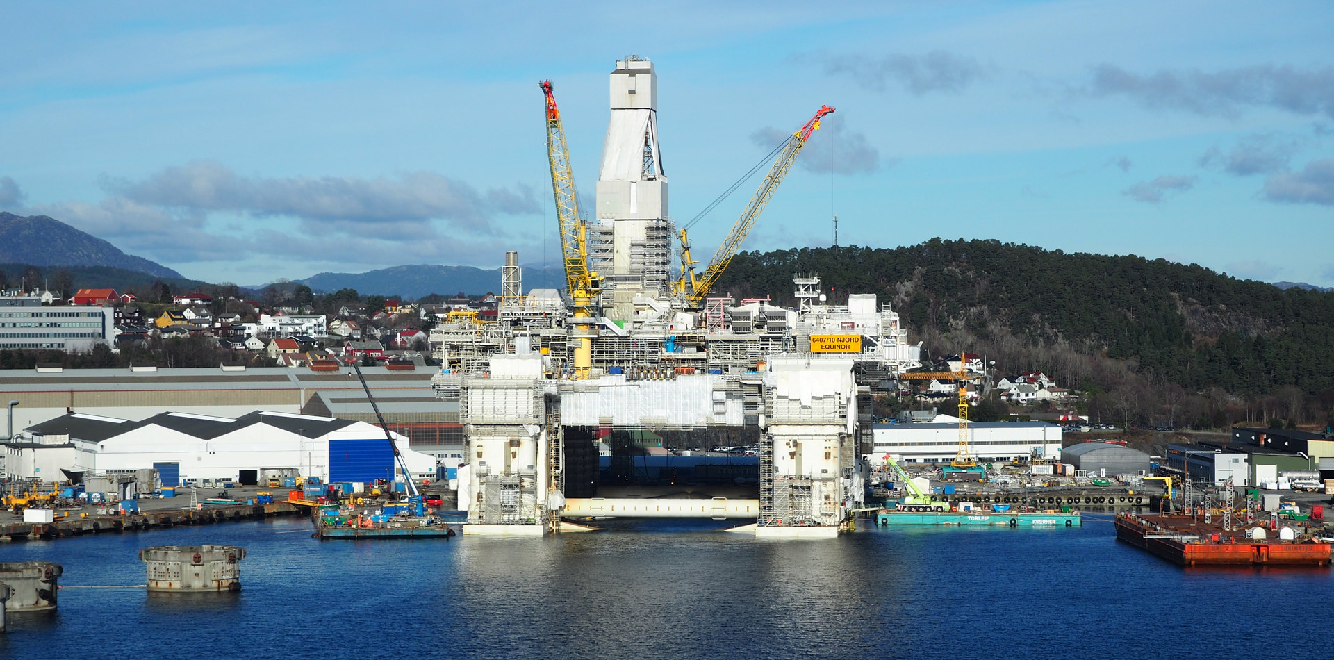 Njord oppgraderes hos Kværner Stord. Foto: Cathrine W. Eidal / Norsk Industri
