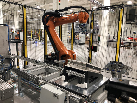 Robot i Corvus' nye fabrikk i Bergen. Foto: Corvus