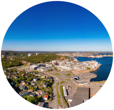 Bilde av et industriområde i Kristiansand