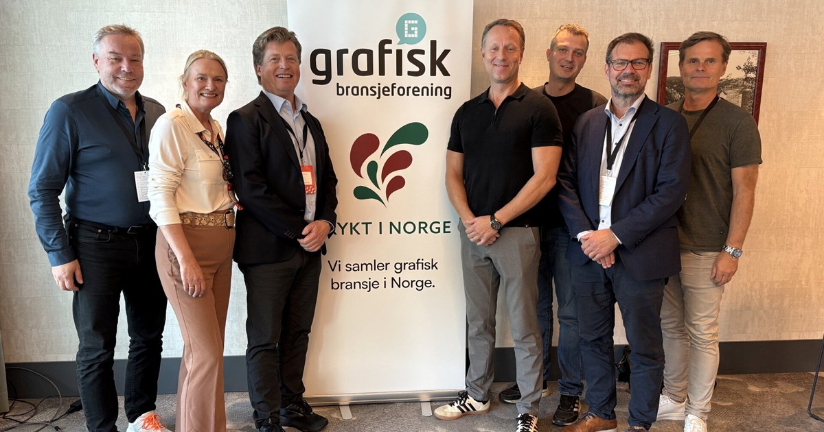 Gruppebilde av styrerepresentantene i Grafisk bransjeforening