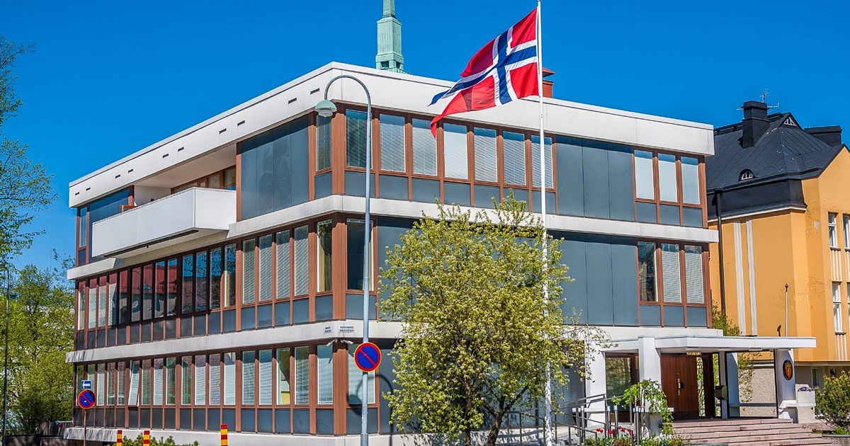 En bygning i Helsinki hvor norges ambassade holder til.
