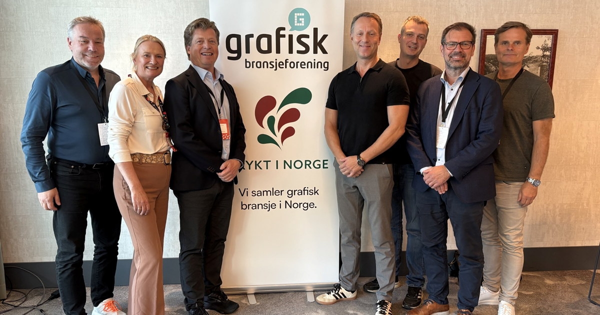 Gruppebilde av styrerepresentantene i Grafisk bransjeforening