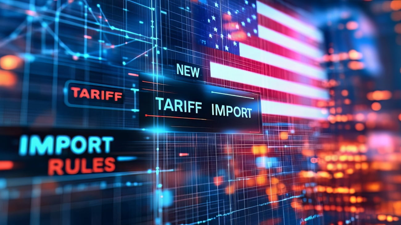 illustrasjon av handel med usa og tollbarrierer