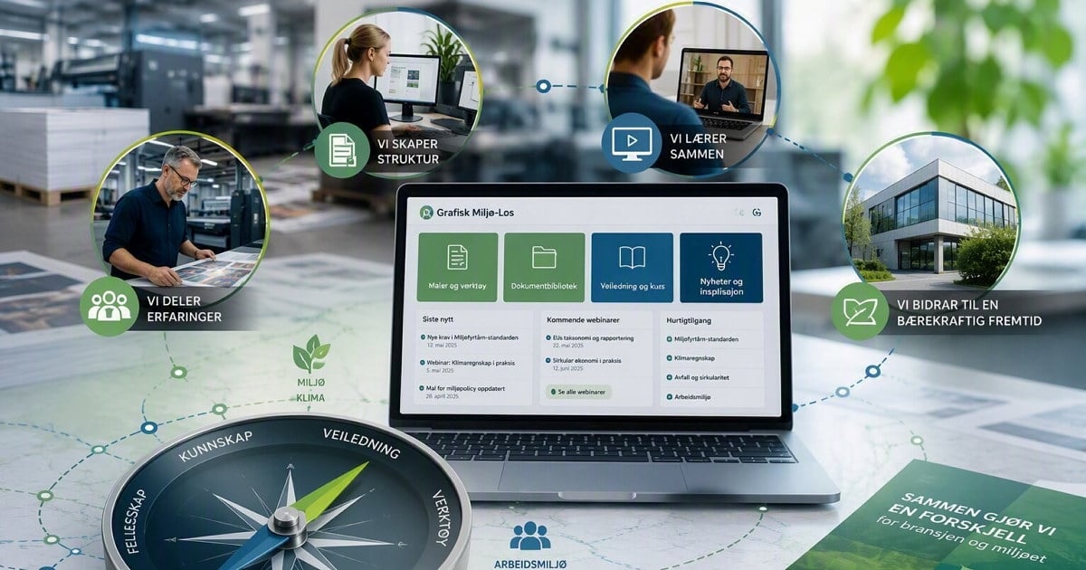 KI-generert illustrasjonsbilde av en pc-skjerm og et kompass ment for å illustrere en faglig arena