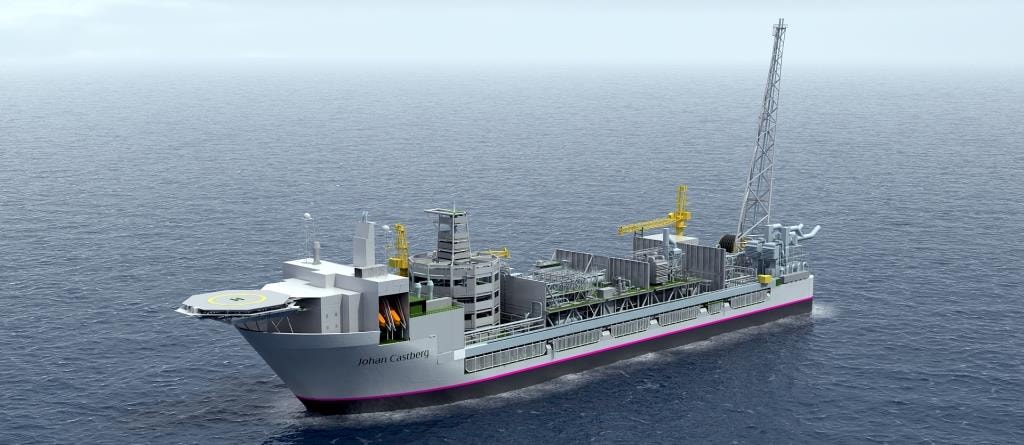 Illustrasjon av produksjonsskipet som skal ligge på Johan Castberg-feltet. (Illustrasjon: Statoil)